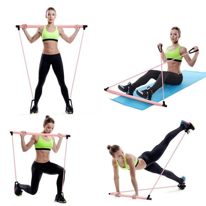 New Fitness Yoga Pilates Bar Stick Cross fit Resistance Bands Trainer Yoga Pull Rods Pull Rope Portable home Gym