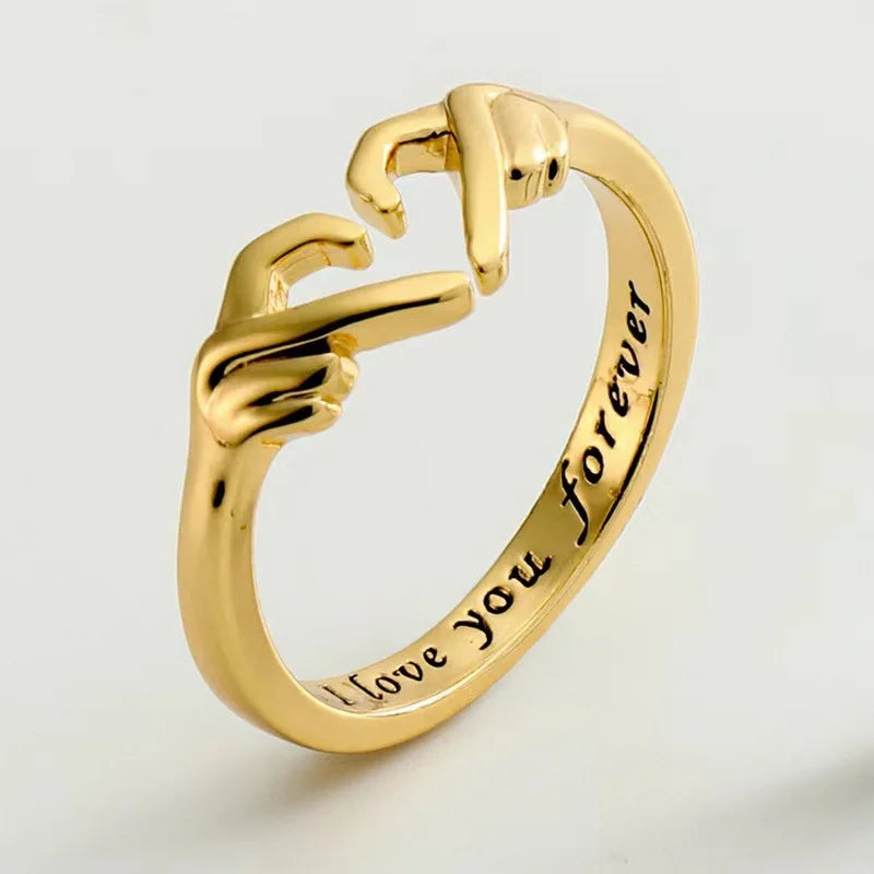 Romantic Heart Couple Adjustable Finger Ring Couple Jewelry Gifts