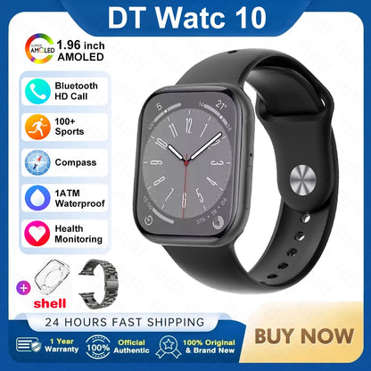 New For Apple 2025 DT Watch 10 Smart Watch Men HD AMOLED 4GB Memory Music 3D Surround Bluetooth Call Waterproof Smartwatch Woman