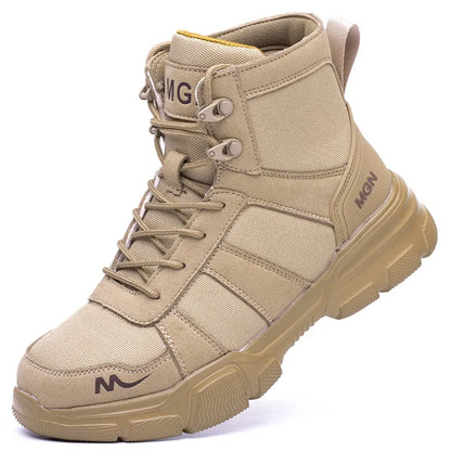 Safety Boots Outdoor Military Boots Anti-smash Anti-puncture Anti Shock Industrial Shoes Men Boots Durable Desert Boots