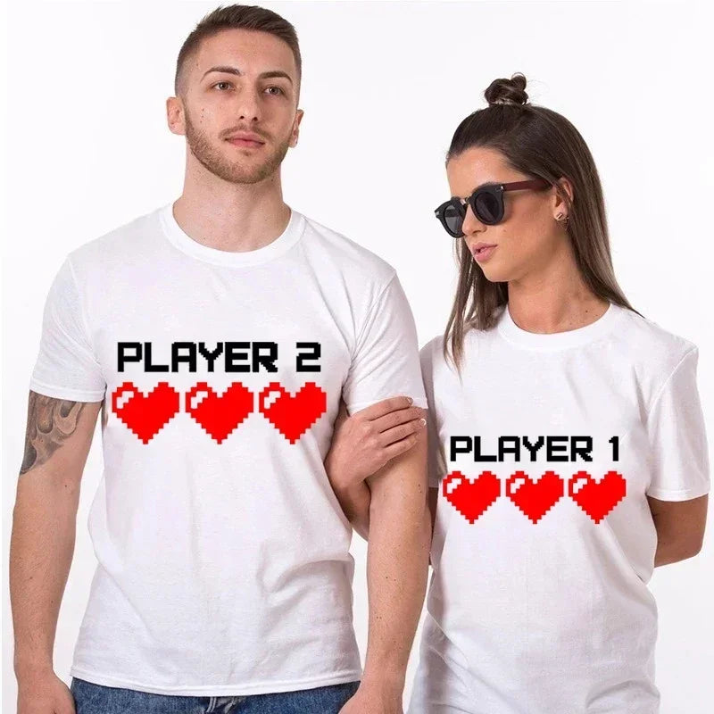 Couple T Shirt Funny Matching Lovers T- Shirt Women Man Summer Couples Streetwear