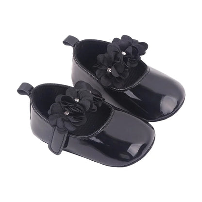 lovely dress shoes 0-15 months  Flower Decore Leather Flats Shoes. fashion and comfortable (Non-Slipper)