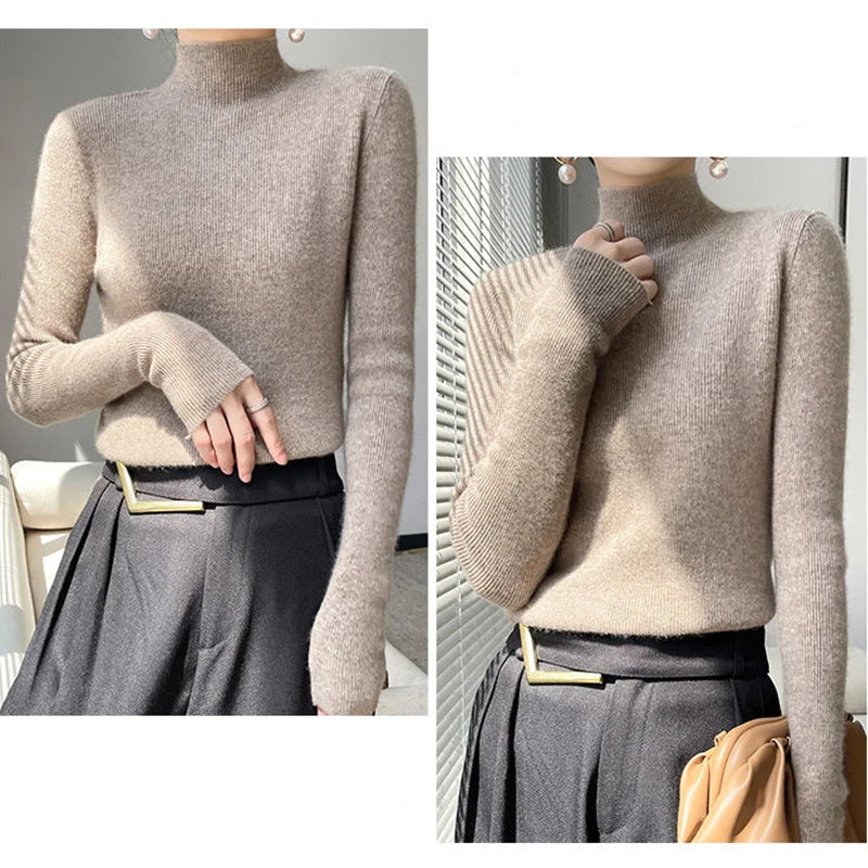 Solid Color Slim Fit Knit Sweater