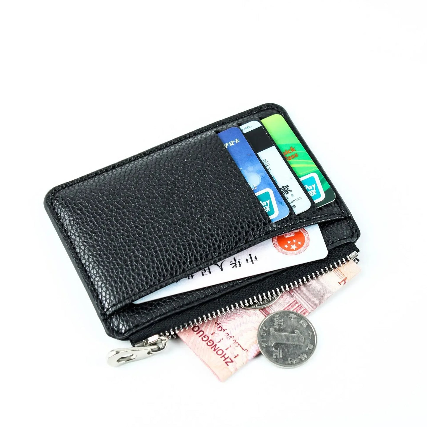 Mini Zipper Card Bag Slim ID Bank Purse Wallet Credit Organizer Portable