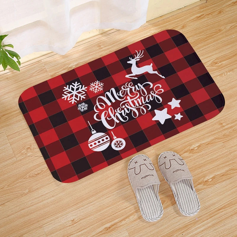 Merry Christmas Decorations for Home Elk Doormat Navidad Ornament New Year 2025 Gifts Xmas Party Decor Natal Noel 2024 Rug Mat