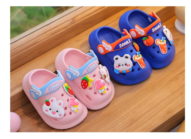 Children's Slippers Baby Mules Clogs Kids Summer Cartoon Cute Bunny