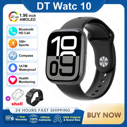 New For Apple 2025 DT Watch 10 Smart Watch Men HD AMOLED 4GB Memory Music 3D Surround Bluetooth Call Waterproof Smartwatch Woman