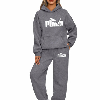 New Autumn Winter Woman Fashion Printing Tracksuit Hoodies+Sweatpants 2-Piece Fashion Causal Jogging sweatshirt Clothes