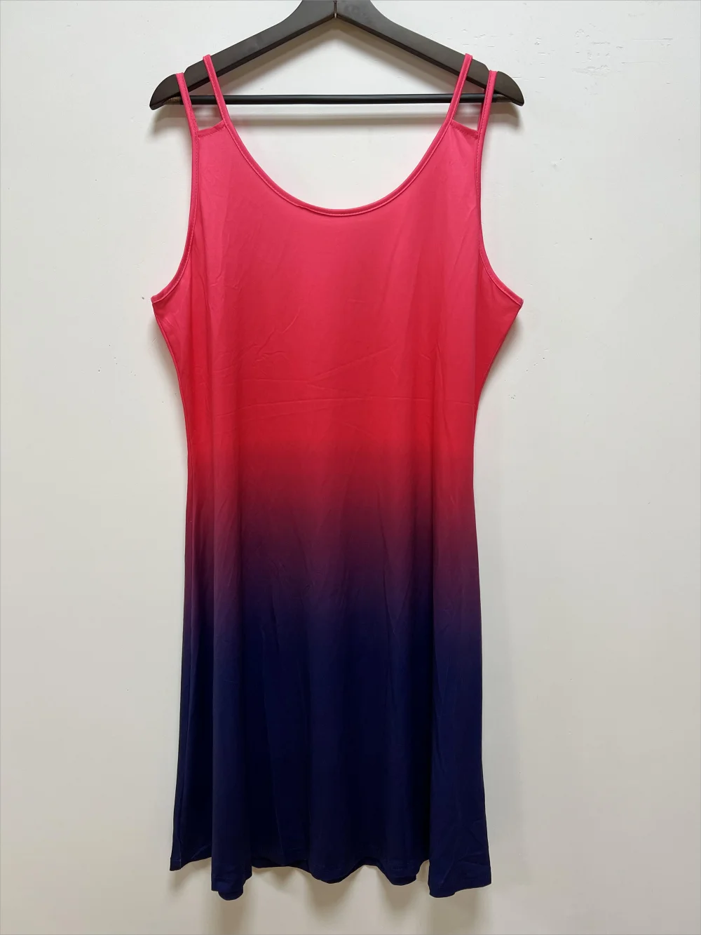 Plus-Size European and American Cross-Border New Women's Sleeveless Round-Neck Gradient Dress