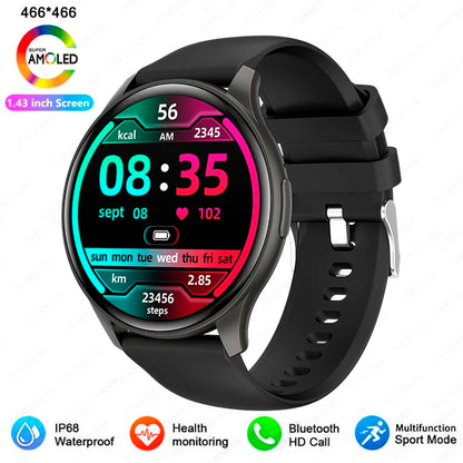 New 2025 Women & men Fashion 1.43 inches Bluetooth Call Smartwatch  AMOLED 466*466 HD Pixel Display Smart watches