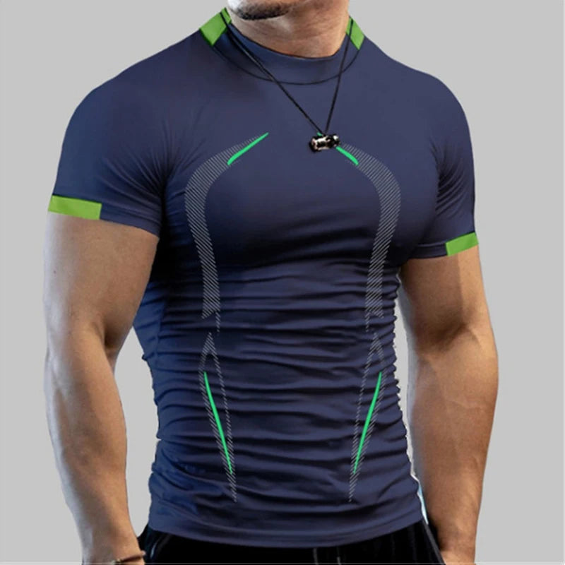 Men Compression Gym t Shirt Bodybuilding Fitness  Running Sport t Shirts  & Gym