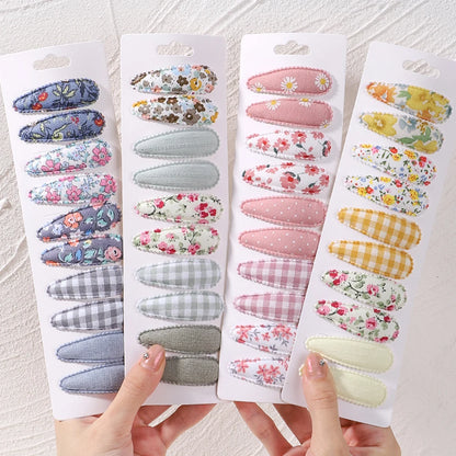 Fresh Print Cotton Hair Clips - 10pcs for Kids