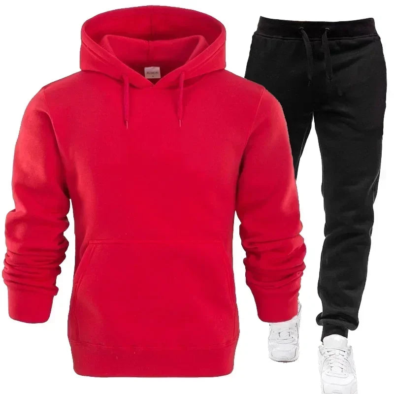 family Basic Men/Women 2Pcs/Sets Sweatshirt Hoodies Pants 2025 Gyms Fitness Tops Joggers Sportswear Tracksuits