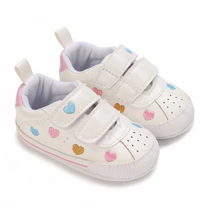 boy and girl Spring Shoe Newborn Walking Shoe White Soft-soled Sneaker 0-18 months (Non-Slipper)