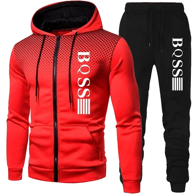 family Men and women Clothing Spotted Sweatshirt Suit Hoodie and Pants Suit Fashion 2025  Winter Clothes New Two Piece Set