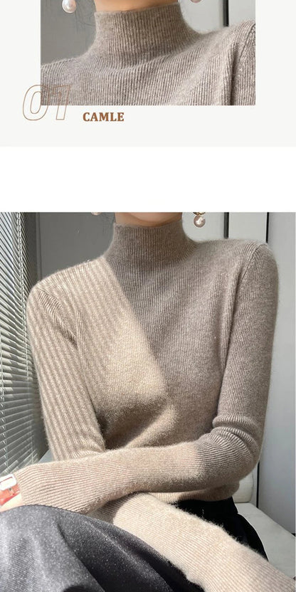 Solid Color Slim Fit Knit Sweater