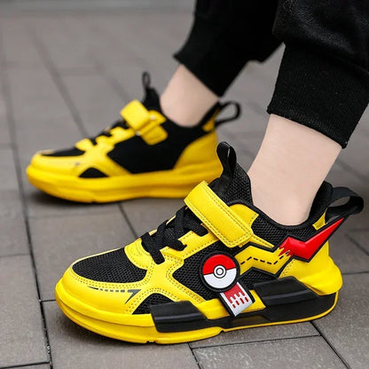 Pikachu-Themed Children's Cartoon Sports Shoes for Boys and Girls, Breathable and Lightweight, Available in Sizes EU28-39