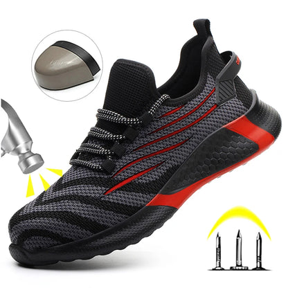 Safety Men Work Safety Shoes Anti-puncture Protective Shoes Men Indestructible Work Shoes Men Boots Lightweight Breathable Safety Boots