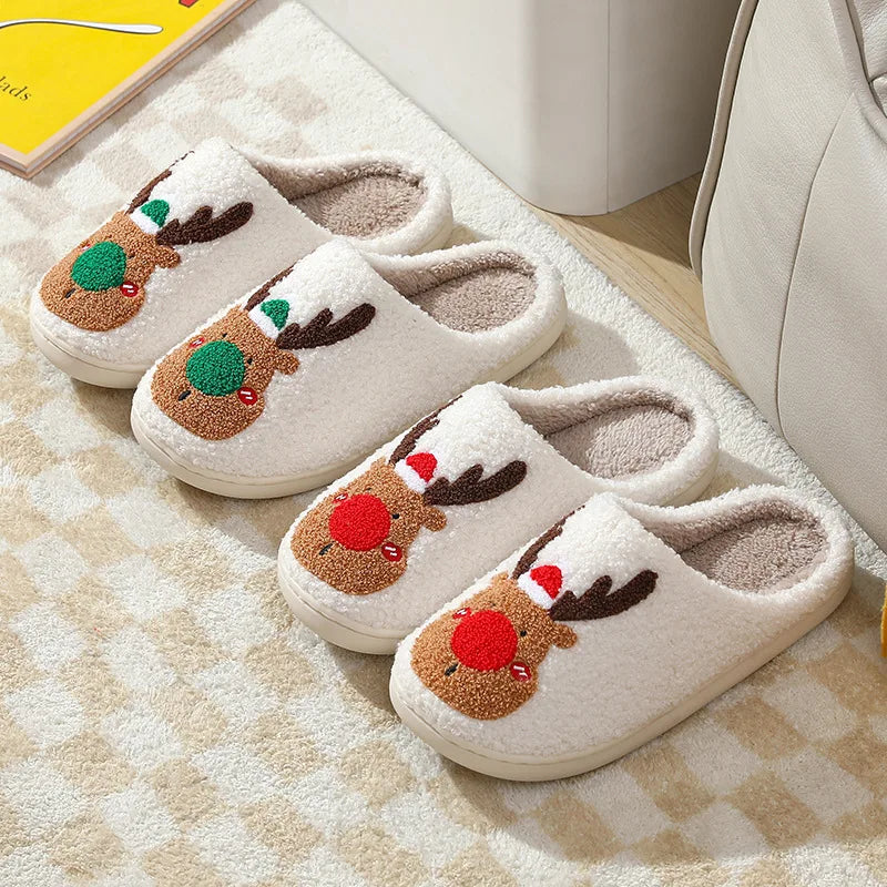 New Christmas Cotton Slippers For Men Women