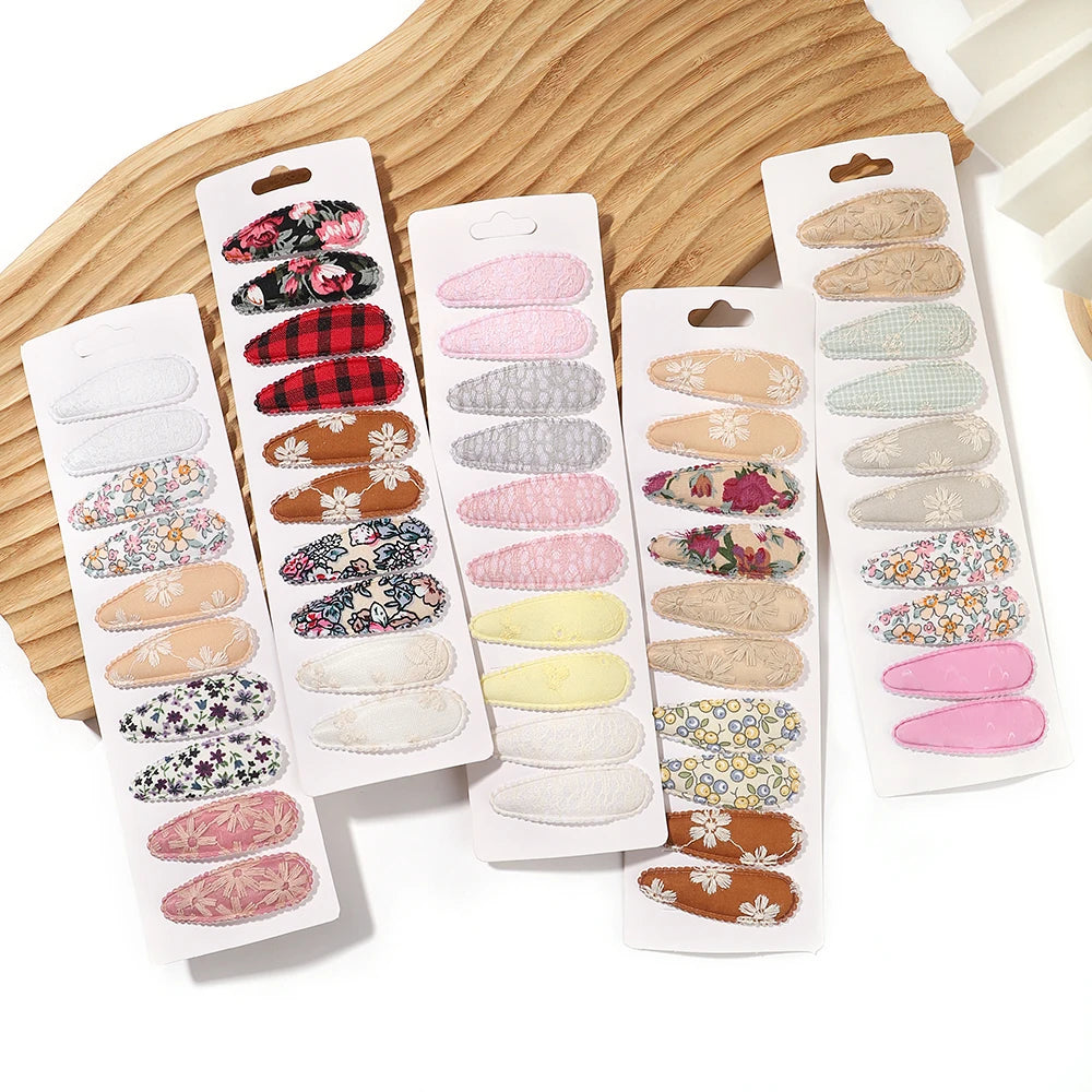 Fresh Print Cotton Hair Clips - 10pcs for Kids