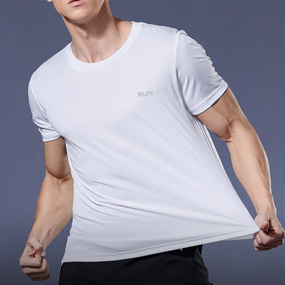 Summer Sport Gym T- Shirt Men Quick Dry Running Bodybuilding