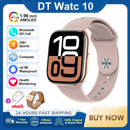 New For Apple 2025 DT Watch 10 Smart Watch Men HD AMOLED 4GB Memory Music 3D Surround Bluetooth Call Waterproof Smartwatch Woman