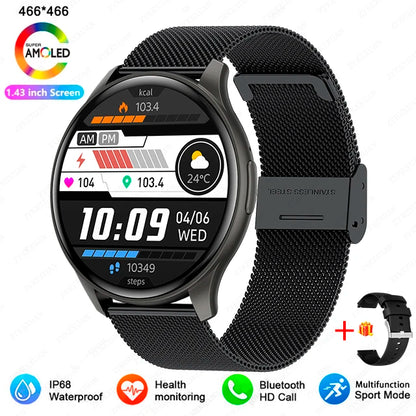 New 2025 Women & men Fashion 1.43 inches Bluetooth Call Smartwatch  AMOLED 466*466 HD Pixel Display Smart watches