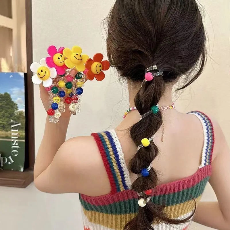 Sunflower Spiral Hair Ties - Mom & Daughter Set