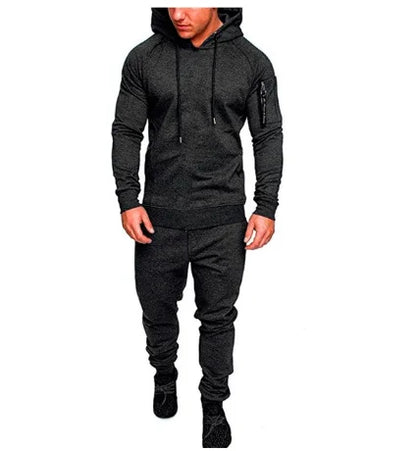 Men's Sportswear Set Two-piece Casual Jogging Warm Breathable Fitness Sportswear Set Military Tactical Hoodie + Trousers