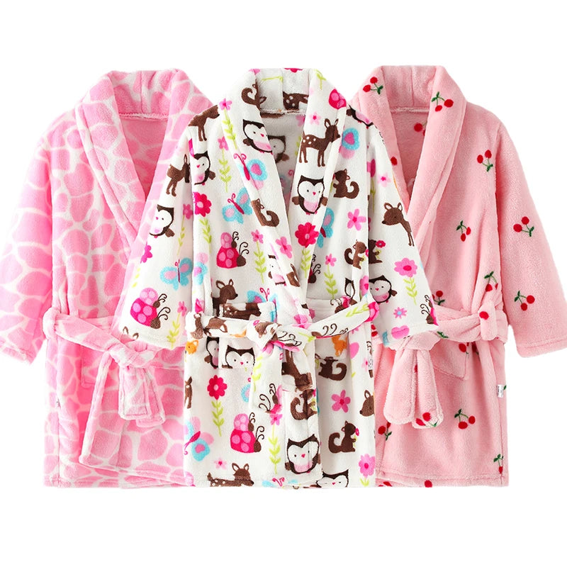 Children Flannel Pajamas Robe Autumn and Winter Kids ( Boy & Girl ) Sleepwear