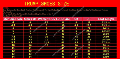 Trump Gold Shoes Top Quality Big Size to 47 & 48 Men & women