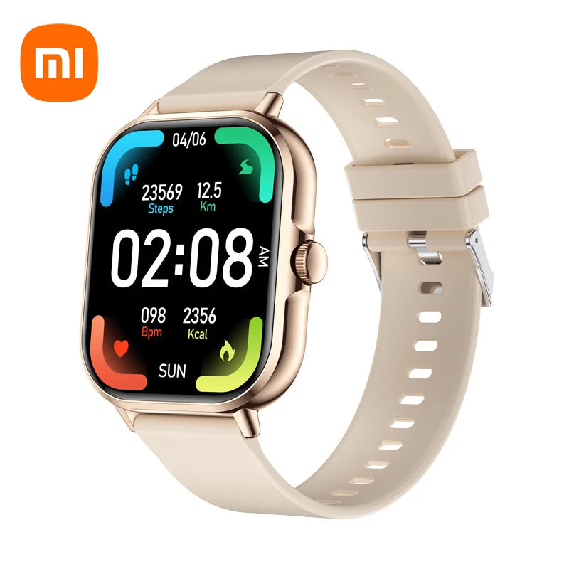 new release Xiaomi Smart Watch 2025 Android. Bluetooth Call Smartwatch Touch Dial Music Fitness Tracker Sports Watches + Earphone