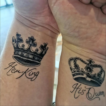 Crown Temporary Tattoo Art Couple Queen King Fake Tattoo Lasting Tattoo Sticker