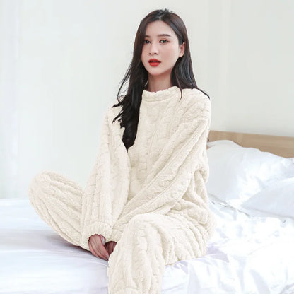 Winter New Couples Pajamas Homewear Suit Men and Women Shu Cotton Fall and Warm Winter Homewear