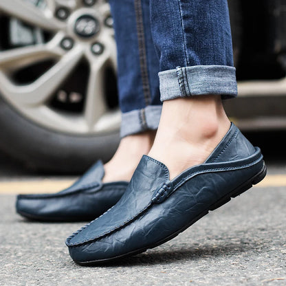 Summer Fashion Men Loafers Italian Casual Luxury Brand Men Shoes  Breathable Slip on Boat Shoes