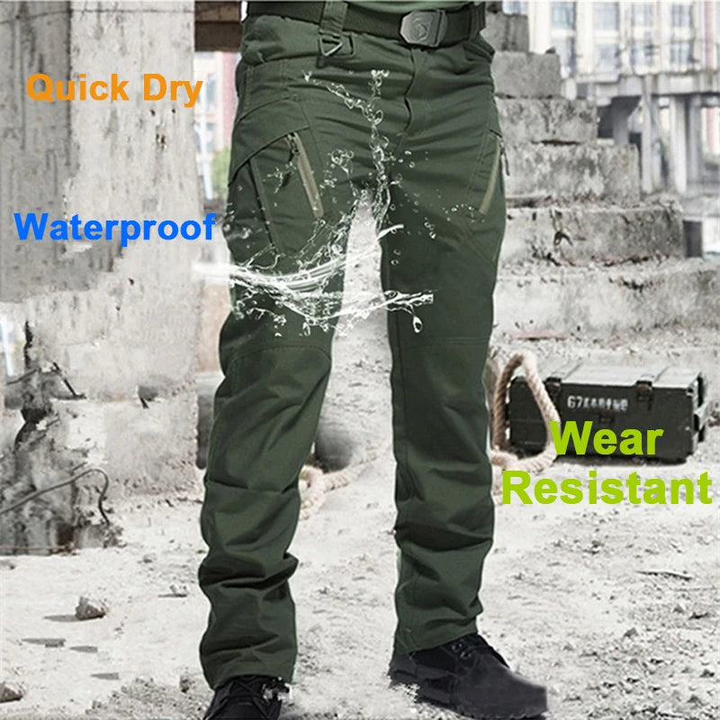 Men City Pants Cargo Trousers Multi-pocket Waterproof Wear-resistant Quick Dry Pants