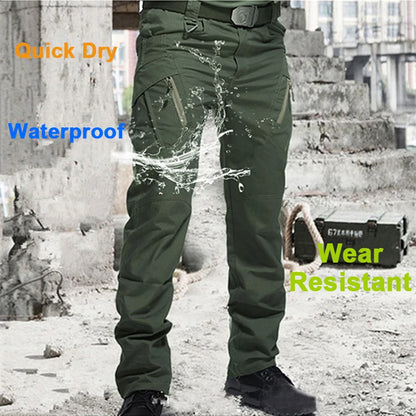 Men City Pants Cargo Trousers Multi-pocket Waterproof Wear-resistant Quick Dry Pants