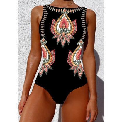 Classic Printed One-piece Suit Beach Wear For Female 2025 style for beach and swimming pool