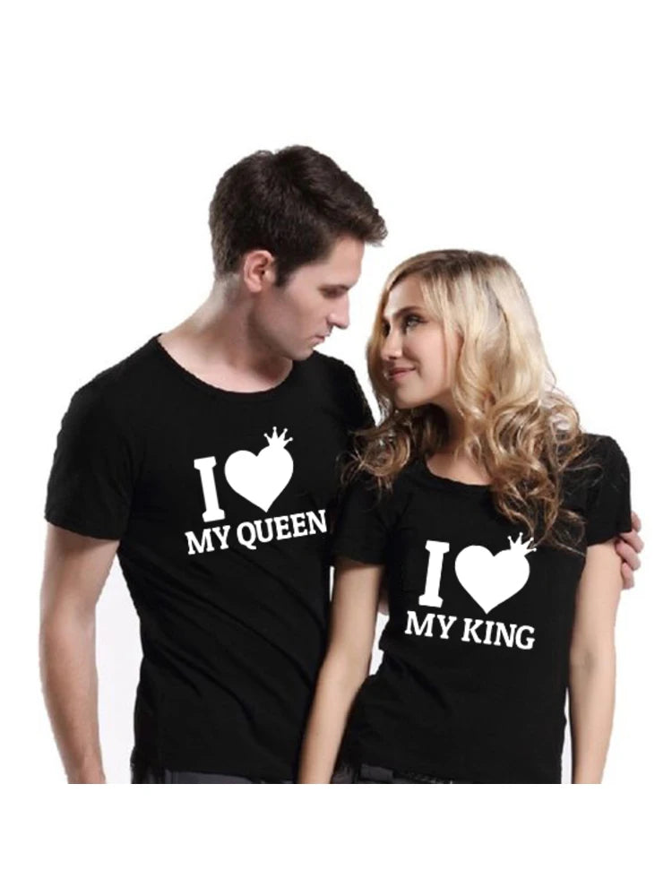 summer Couple  T-shirt I Love My King I Love My Queen