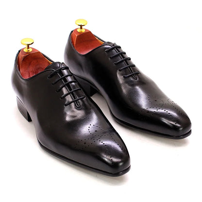 FELIX CHU 2025 Men's Oxford Genuine Leather Shoes Whole Cut Fashion Pointed Toe Lace-up Formal Business & Wedding Shoes