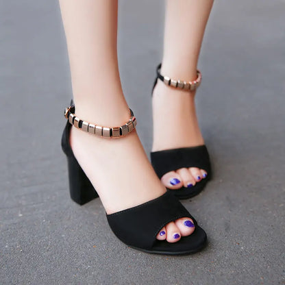 Women  New Fashion Thick-High Heeled Summer  Elegant Sandals