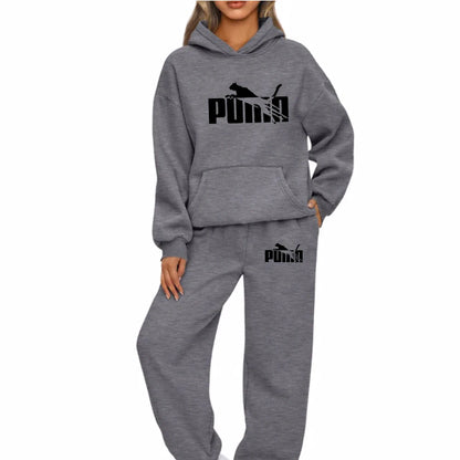 New Autumn Winter Woman Fashion Printing Tracksuit Hoodies+Sweatpants 2-Piece Fashion Causal Jogging sweatshirt Clothes