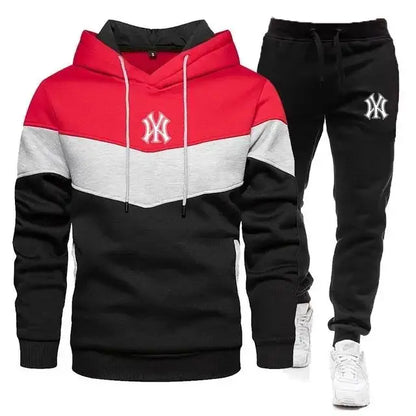 Men's Sets Spring Autumn Zipper Hoodie and Pants 2 Pieces Casual Tracksuit Male Brand Running Jogging Sportswear Suit