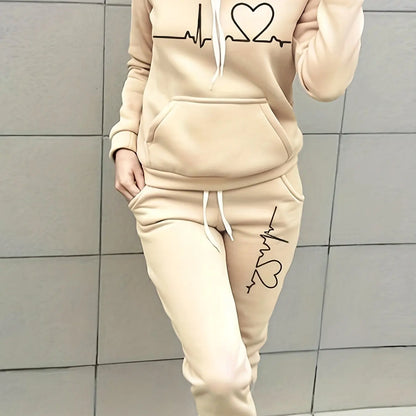 Women Autumn Winter Warm Coat  Set Round Collar Plush Outerwear Female Fashion Streetwear Clothes Hoodies