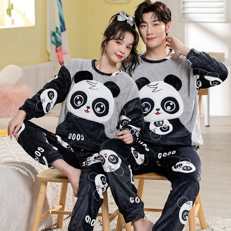 Autumn Winter Home Clothes Cartoon Lovers Sleepwear