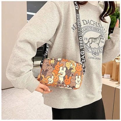 Fashion Large Capacity Shoulder Bags Oxford Cute Cartoon Rabbit Crossbody Bags