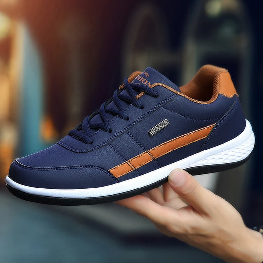 Leather Men Shoes Sneakers Trend Casual Shoes