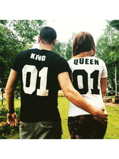 KING QUEEN Letter Crown Tops Clothes