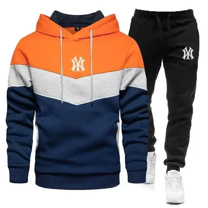 Men's Sets Spring Autumn Zipper Hoodie and Pants 2 Pieces Casual Tracksuit Male Brand Running Jogging Sportswear Suit