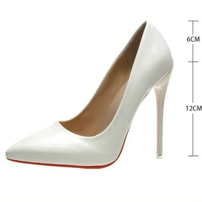 Sexy Women Shoes many colors High Heels  Pointed Toe 12cm Pumps Wedding Dress Shoes Nude